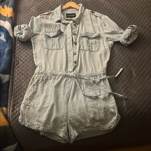 Velvet Heart Sky Blue Romper